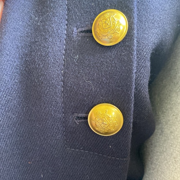J. Crew Navy Wool Sailor Skirt With Gold Buttons - Picture 5 of 6